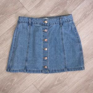 Light Wash Denim Mini Skirt